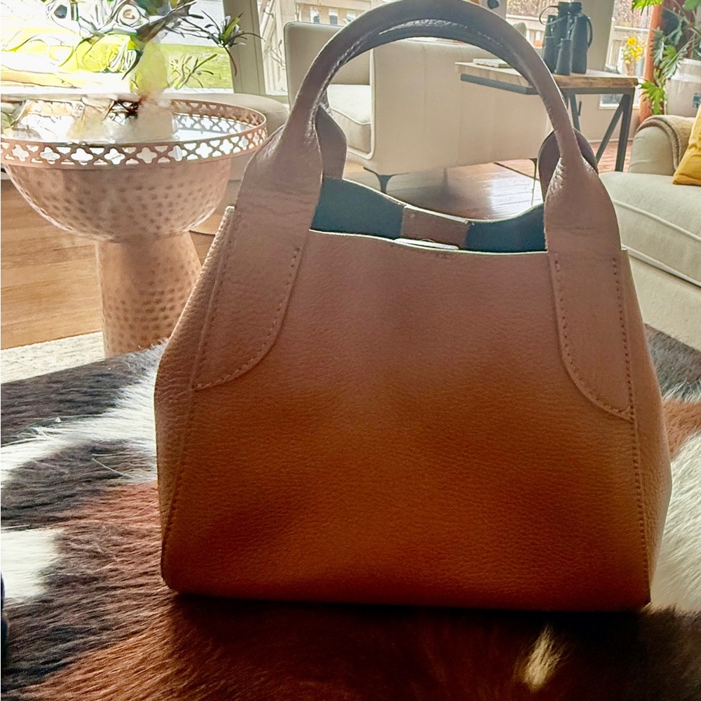 BUTTERSCOTCH PEBBLED LEATHER HANDBAG